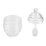265ml Transparent Beehive shaped Honey Jar with Dripper Stick for Storing and Dispensing Honey
