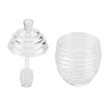265ml Transparent Beehive shaped Honey Jar with Dripper Stick for Storing and Dispensing Honey