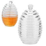 265ml Transparent Beehive shaped Honey Jar with Dripper Stick for Storing and Dispensing Honey - Extra Image