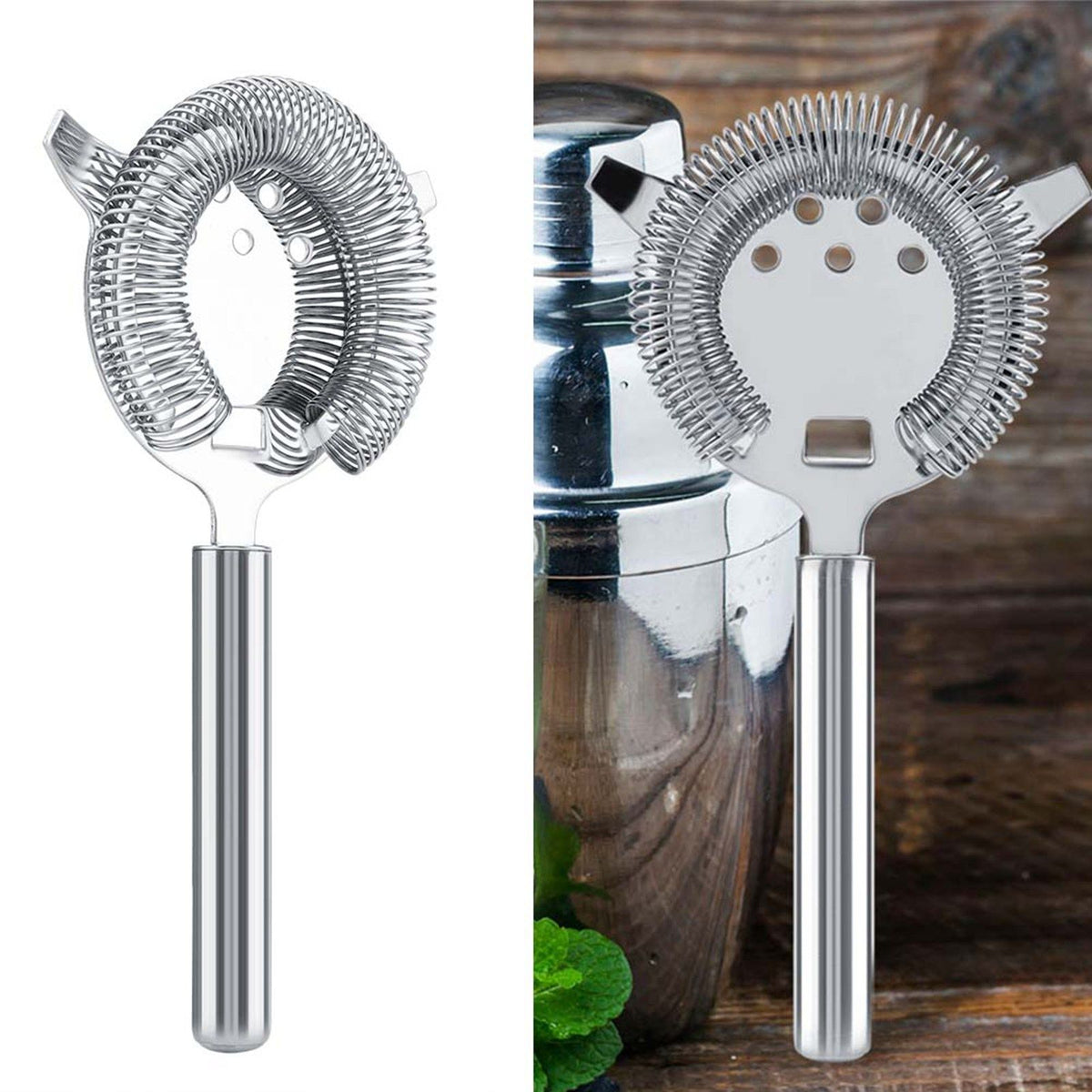 Stainless Steel Cocktail Drainer Filter Beverage Filtering Tool for Bar Restaurant 19.7*10.4cm