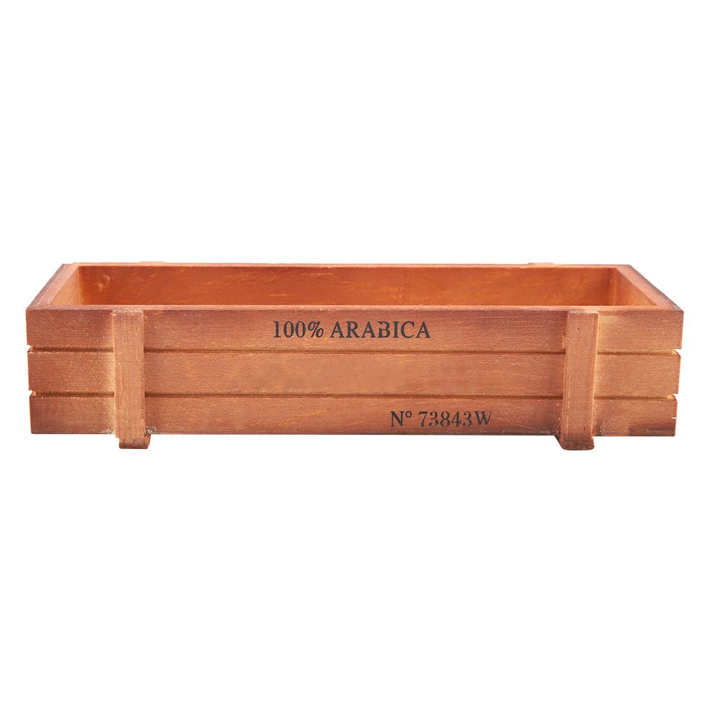 Vintage Wood Flower Planter Succulent Pot Rectangle Box for Home Desktop Storage Tray