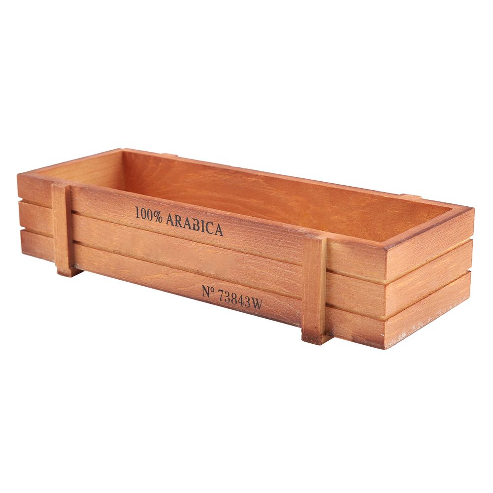 Vintage Wood Flower Planter Succulent Pot Rectangle Box for Home Desktop Storage Tray