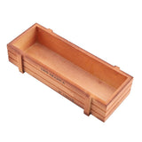Vintage Wood Flower Planter Succulent Pot Rectangle Box for Home Desktop Storage Tray - Low Angle