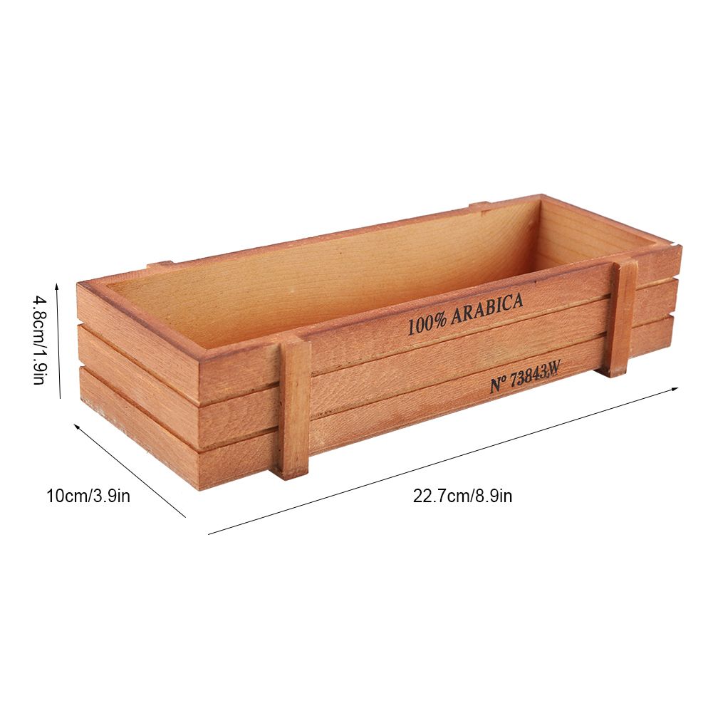 Vintage Wood Flower Planter Succulent Pot Rectangle Box for Home Desktop Storage Tray