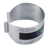 Stainless Steel Wine LCD Thermometer Bottle Beer Red Wines Bracelet Temperature Sensor - Top-Down View