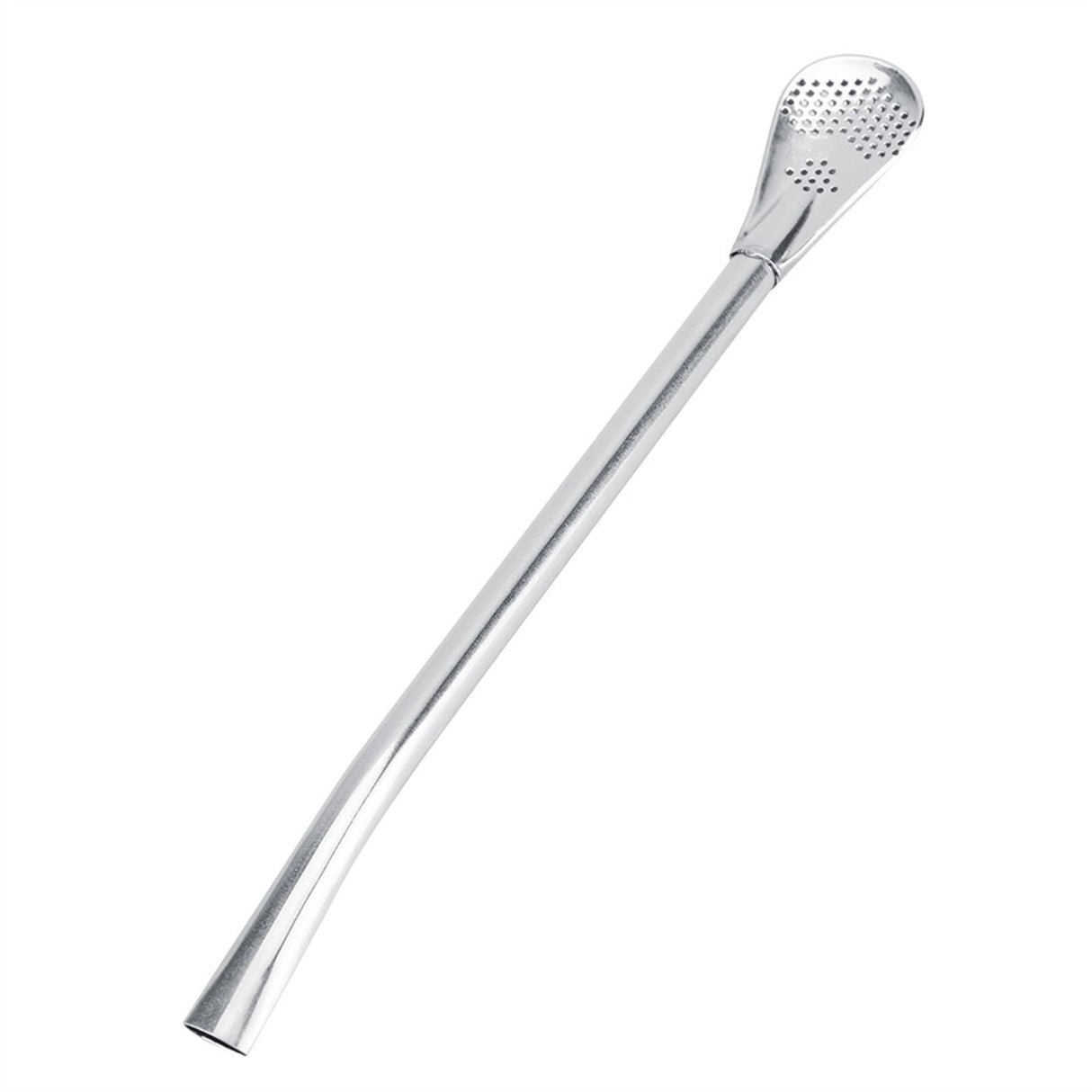 Stainless Steel Metal Drinking Straw Spoon Resuable Washable Cocktail Spoons L
