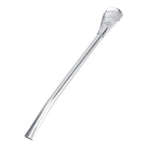 Stainless Steel Metal Drinking Straw Spoon Resuable Washable Cocktail Spoons L