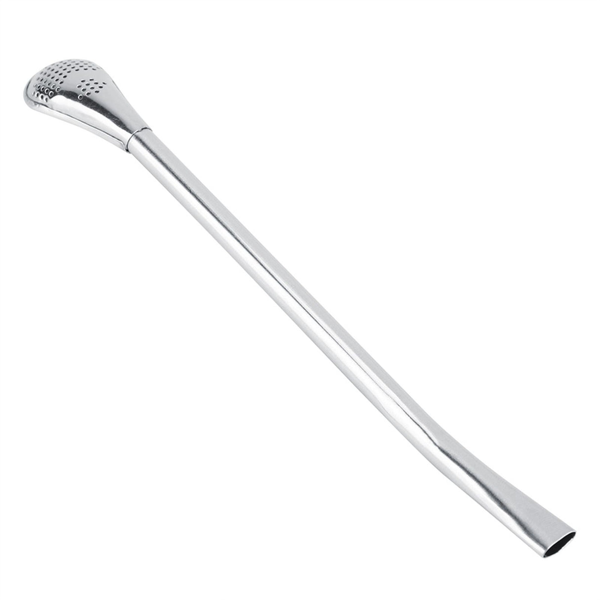 Stainless Steel Metal Drinking Straw Spoon Resuable Washable Cocktail Spoons L