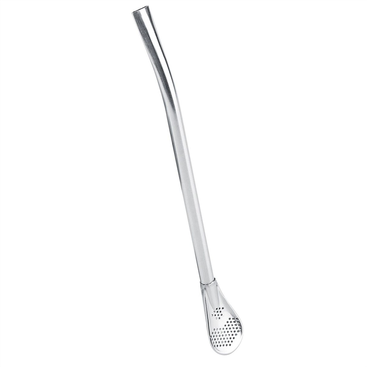 Stainless Steel Metal Drinking Straw Spoon Resuable Washable Cocktail Spoons L