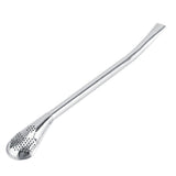 Stainless Steel Metal Drinking Straw Spoon Resuable Washable Cocktail Spoons L