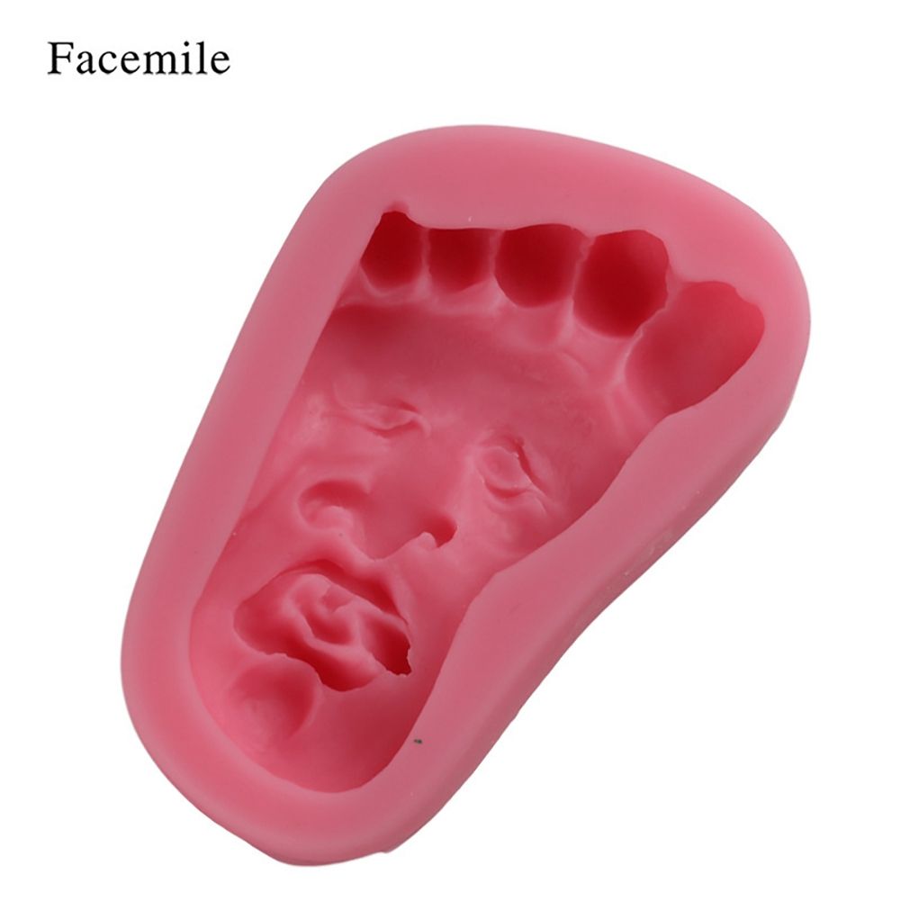 Silicone Foot Face Pattern Pudding Fondant Cake DIY Baking Mold Soap Making Tool