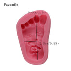 Silicone Foot Face Pattern Pudding Fondant Cake DIY Baking Mold Soap Making Tool