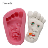 Silicone Foot Face Pattern Pudding Fondant Cake DIY Baking Mold Soap Making Tool