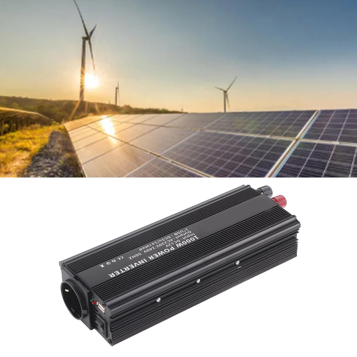 Correction Sine Wave Inverter 12 V Converter 220V 1000W Power Inverter with Solar Panel