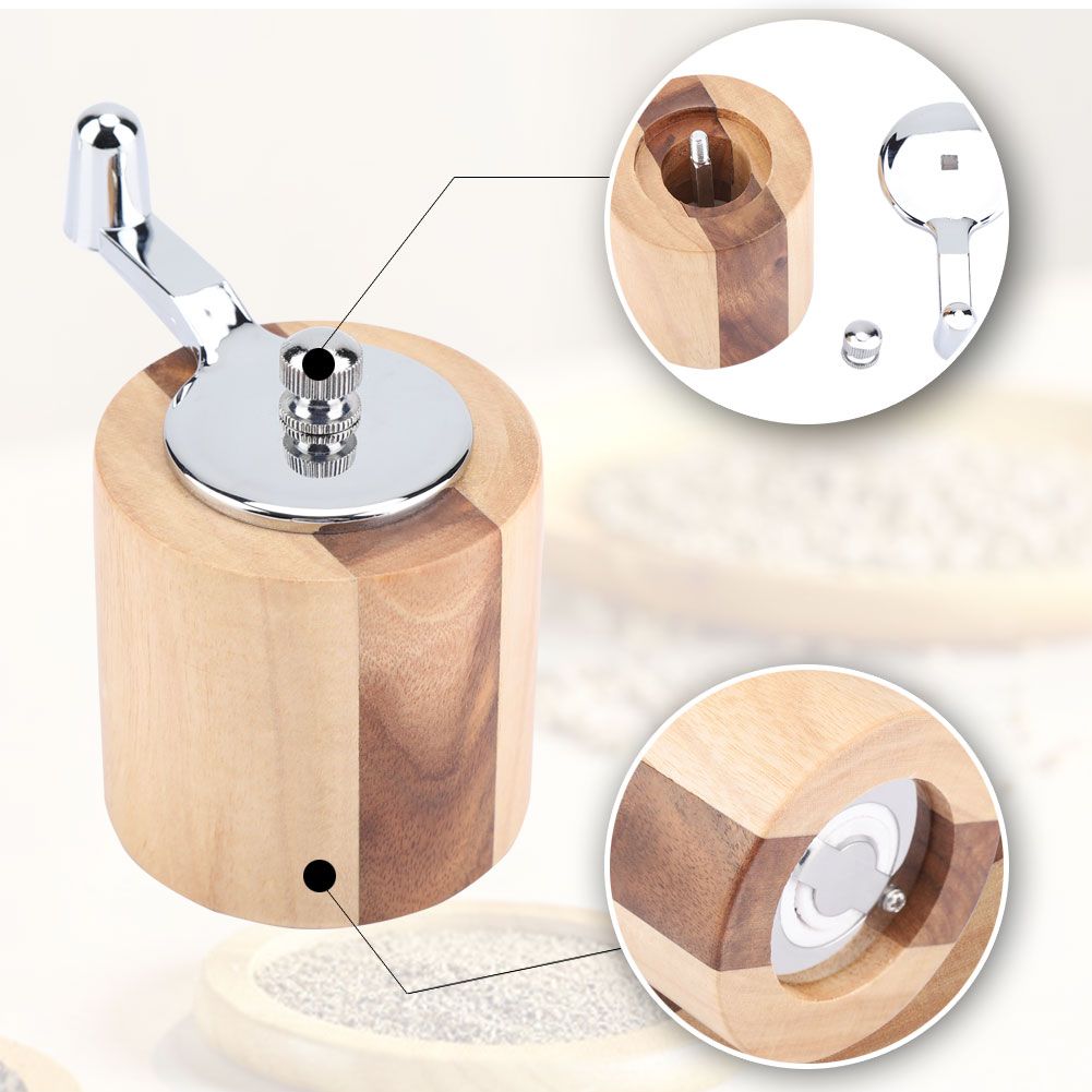 Manual Pepper Grinder Sea Salt Herbs Spices Mill Grinding Tool with Long Crank