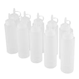 240ml 10pcs / Set Plastic Condiment Dispenser for Sauce Oil Cream Vineger (White)