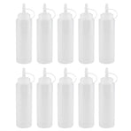240ml 10pcs / Set Plastic Condiment Dispenser for Sauce Oil Cream Vineger (White)
