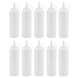 240ml 10pcs / Set Plastic Condiment Dispenser for Sauce Oil Cream Vineger (White) - Side View