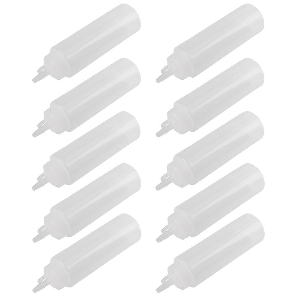 240ml 10pcs / Set Plastic Condiment Dispenser for Sauce Oil Cream Vineger (White)