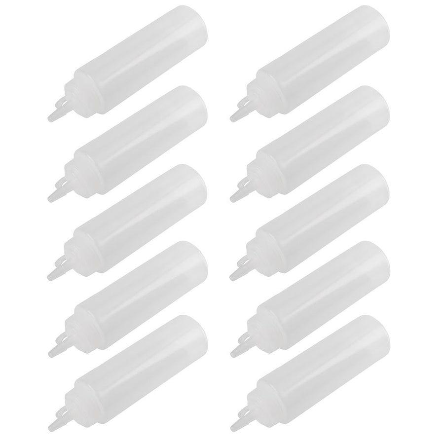 240ml 10pcs / Set Plastic Condiment Dispenser for Sauce Oil Cream Vineger (White)