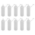 240ml 10pcs / Set Plastic Condiment Dispenser for Sauce Oil Cream Vineger (White)