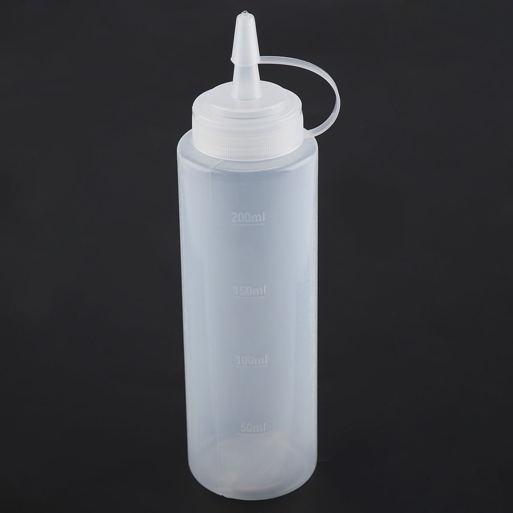 240ml 10pcs / Set Plastic Condiment Dispenser for Sauce Oil Cream Vineger (White)