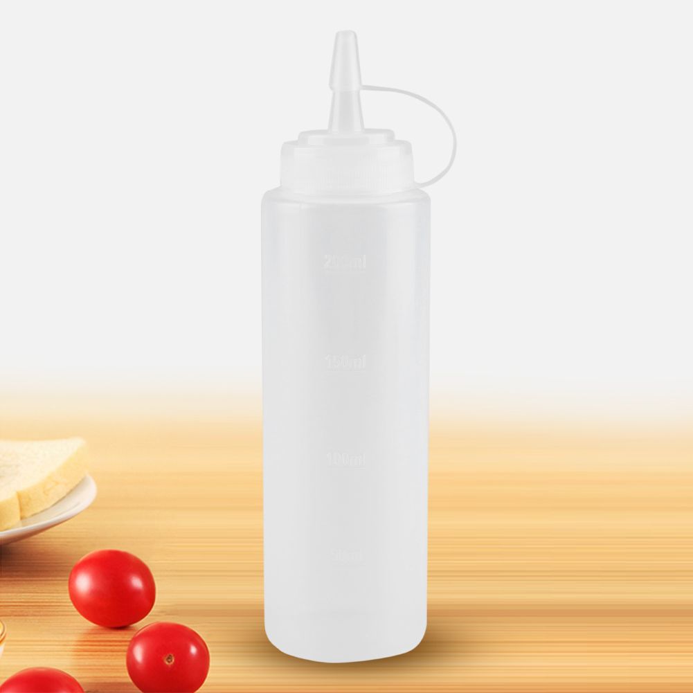 240ml 10pcs / Set Plastic Condiment Dispenser for Sauce Oil Cream Vineger (White)