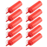 340ml 10pcs / Set Plastic Condiment Dispenser for Sauce Oil Cream Vineger (Red) - 45-Degree Angle
