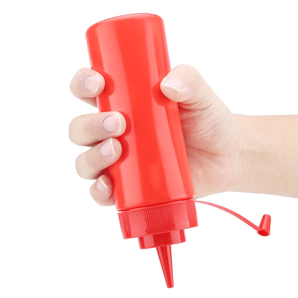340ml 10pcs / Set Plastic Condiment Dispenser for Sauce Oil Cream Vineger (Red)