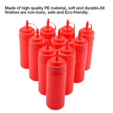 340ml 10pcs / Set Plastic Condiment Dispenser for Sauce Oil Cream Vineger (Red)