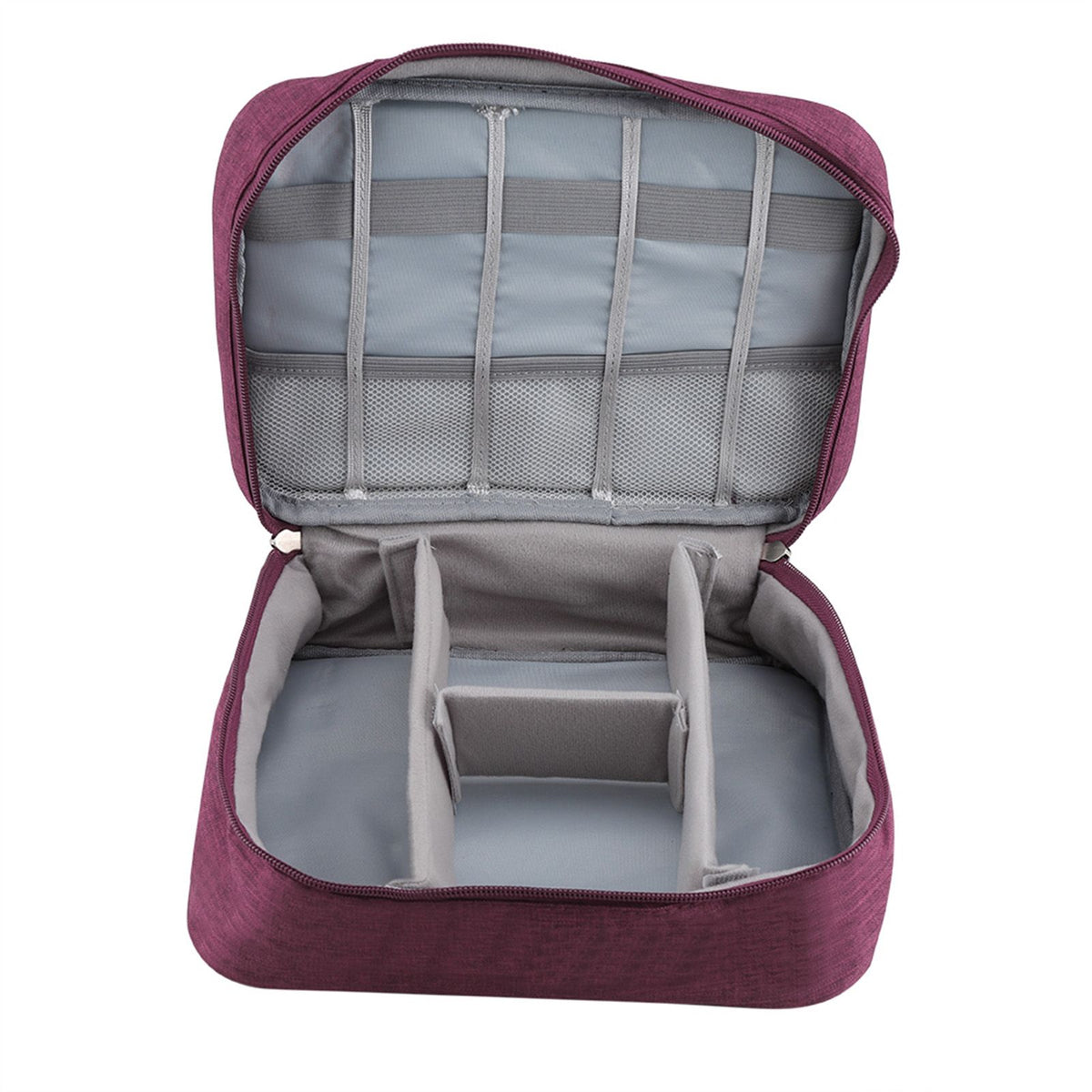 Portable Storage Bag for USB Cable Power Bank Headphone Digital Garget Organizer(Purple)
