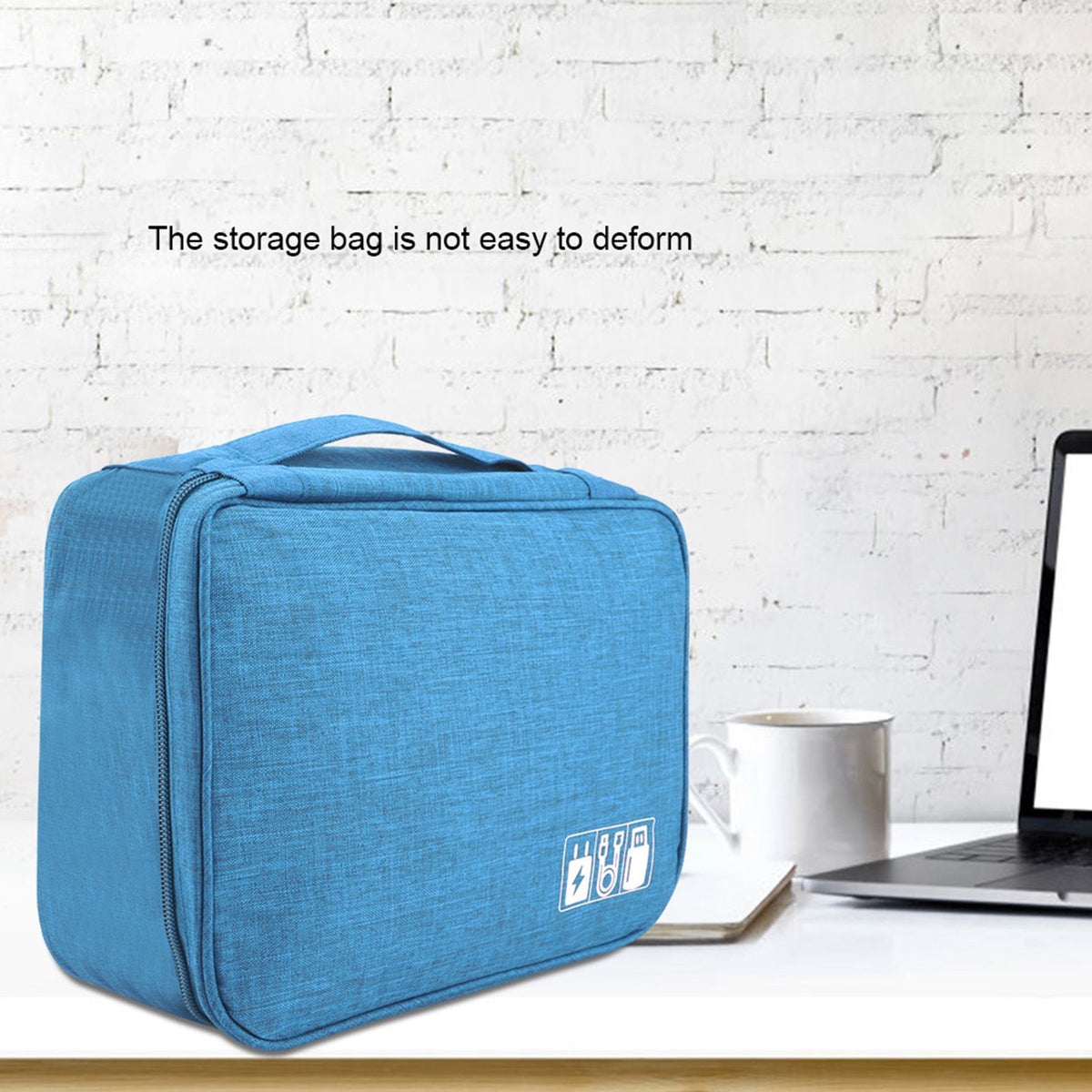 Portable Storage Bag for USB Cable Power Bank Headphone Digital Garget Organizer(Blue)