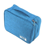 Portable Storage Bag for USB Cable Power Bank Headphone Digital Garget Organizer(Blue)