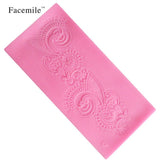 Lace Hem Shape Cake Baking Cookie Chocolate Sugar Paste Food Silicone Mold Bakeware