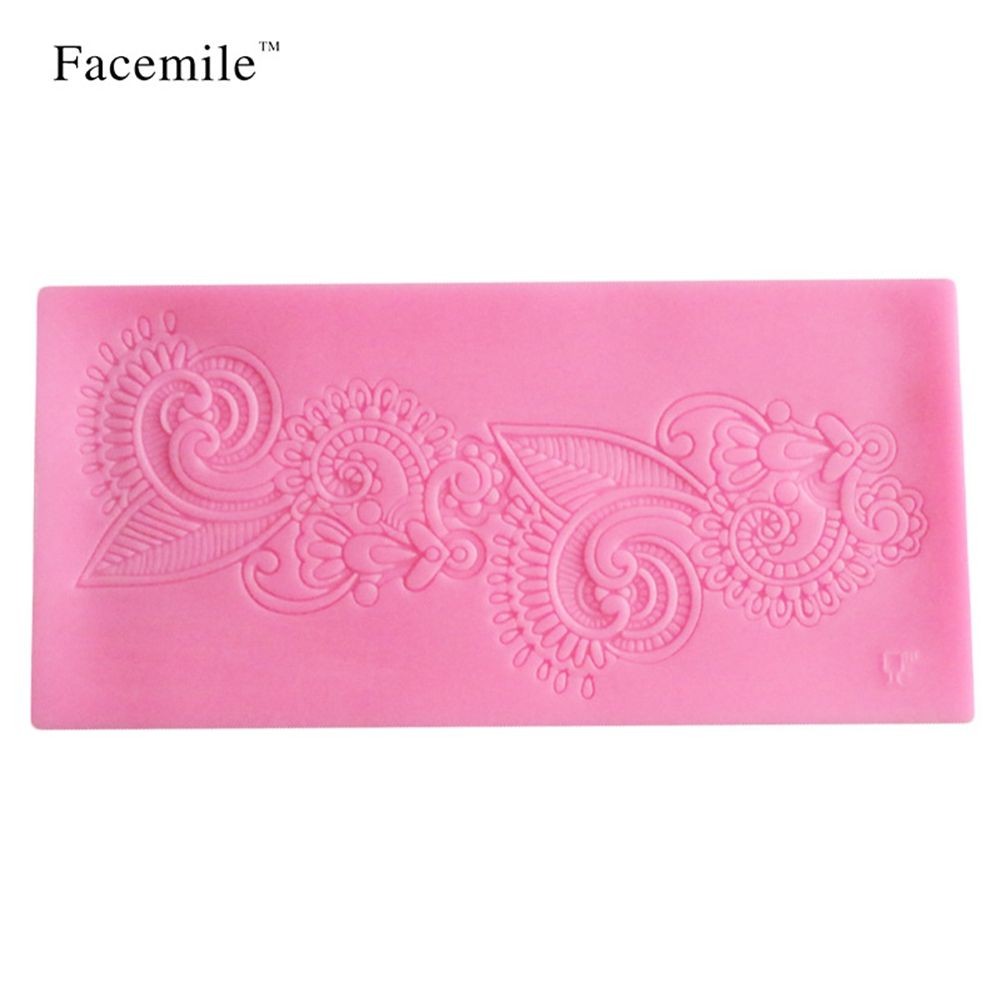 Lace Hem Shape Cake Baking Cookie Chocolate Sugar Paste Food Silicone Mold Bakeware