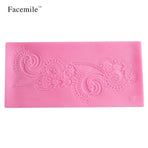 Lace Hem Shape Cake Baking Cookie Chocolate Sugar Paste Food Silicone Mold Bakeware