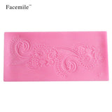 Lace Hem Shape Cake Baking Cookie Chocolate Sugar Paste Food Silicone Mold Bakeware - Side View