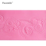 Lace Hem Shape Cake Baking Cookie Chocolate Sugar Paste Food Silicone Mold Bakeware