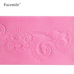 Lace Hem Shape Cake Baking Cookie Chocolate Sugar Paste Food Silicone Mold Bakeware