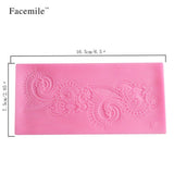 Lace Hem Shape Cake Baking Cookie Chocolate Sugar Paste Food Silicone Mold Bakeware