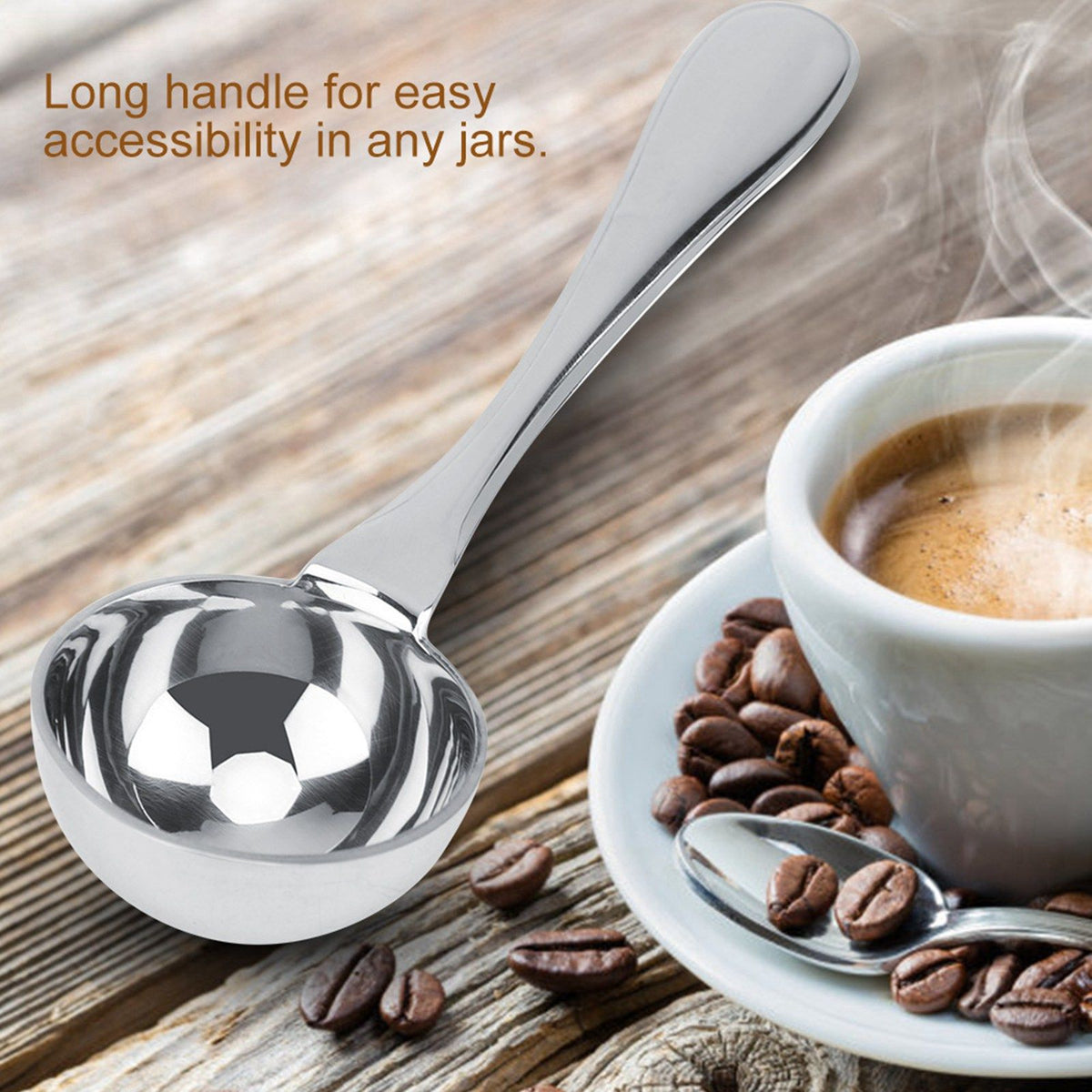 Stainless Steel Long Handled Tea Coffee Measuring Spoon Scoop Tablespoon (15ml)
