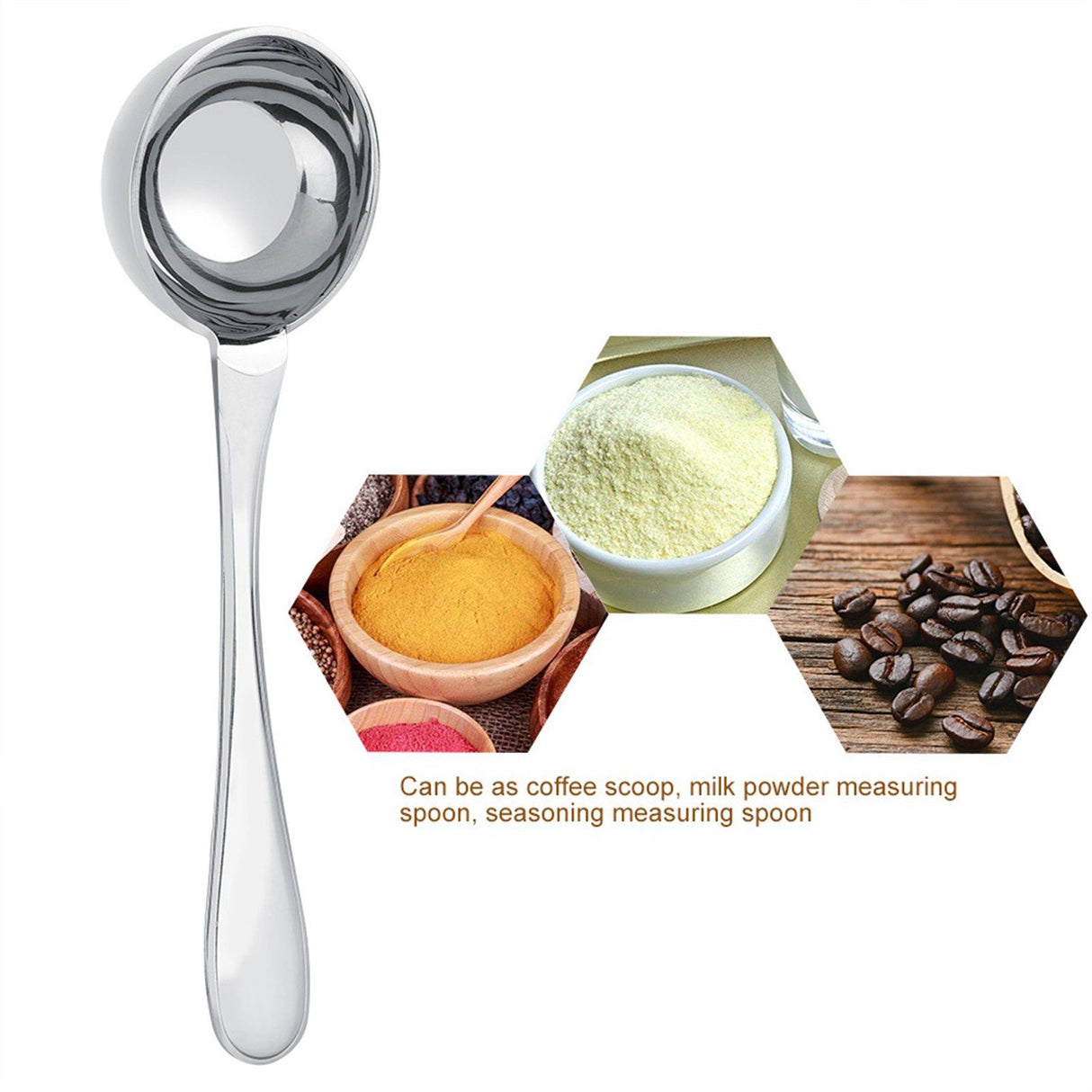 Stainless Steel Long Handled Tea Coffee Measuring Spoon Scoop Tablespoon (25ml)