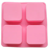 Silicone Cake Mold 4Pcs Square Pattern Baking DIY Mold Soap Chocolate Making Tool