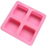 Silicone Cake Mold 4Pcs Square Pattern Baking DIY Mold Soap Chocolate Making Tool - Front View