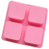 Silicone Cake Mold 4Pcs Square Pattern Baking DIY Mold Soap Chocolate Making Tool - Side View