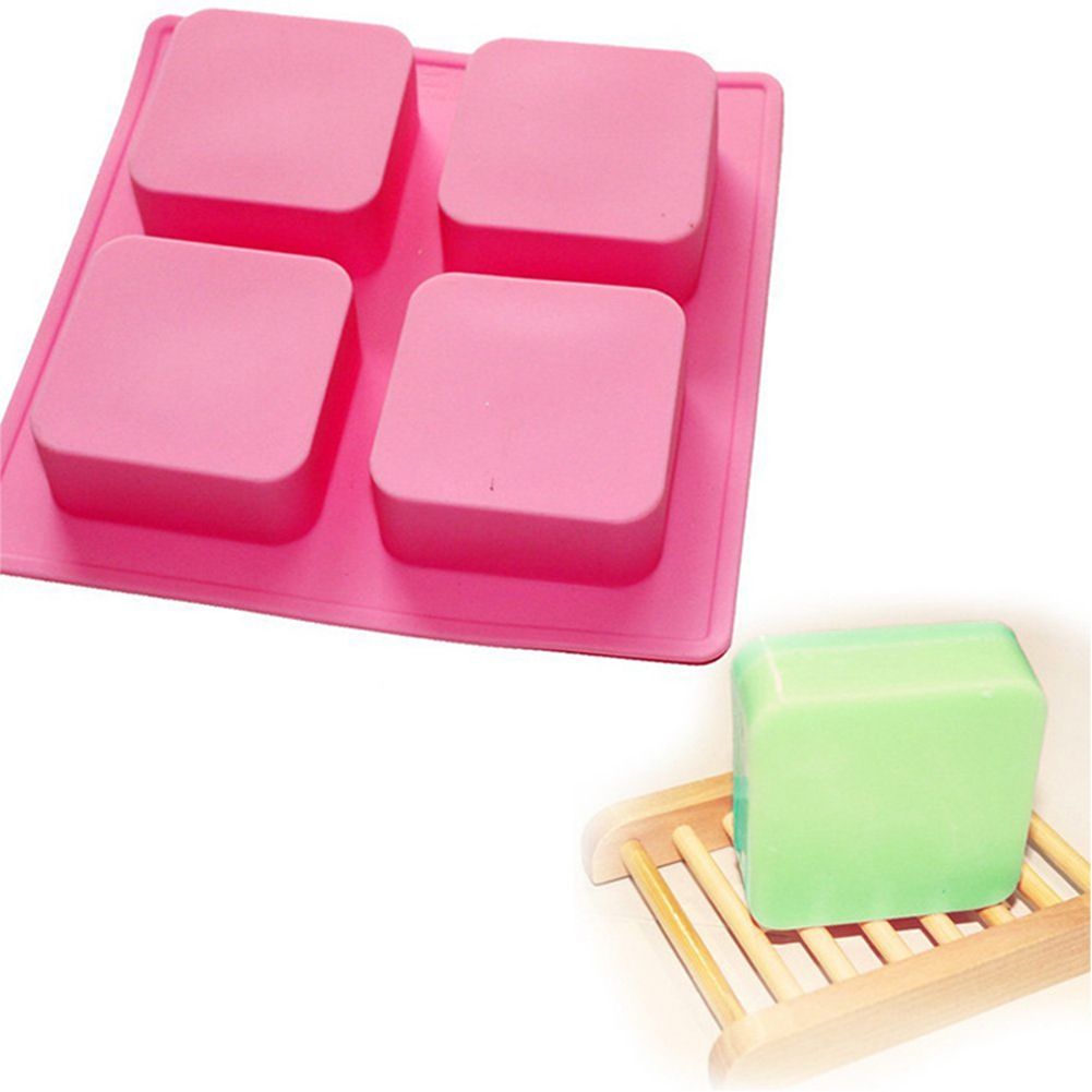 Silicone Cake Mold 4Pcs Square Pattern Baking DIY Mold Soap Chocolate Making Tool