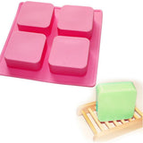 Silicone Cake Mold 4Pcs Square Pattern Baking DIY Mold Soap Chocolate Making Tool