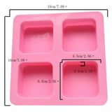 Silicone Cake Mold 4Pcs Square Pattern Baking DIY Mold Soap Chocolate Making Tool - Close-Up Angle