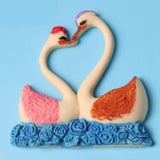Silicone Cake Mold Sweet Couple Swan Pattern Desserts Chocolate Baking DIY Mold Making Tool - Side View