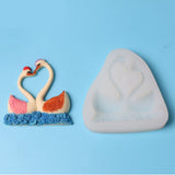 Silicone Cake Mold Sweet Couple Swan Pattern Desserts Chocolate Baking DIY Mold Making Tool - Top-Down View